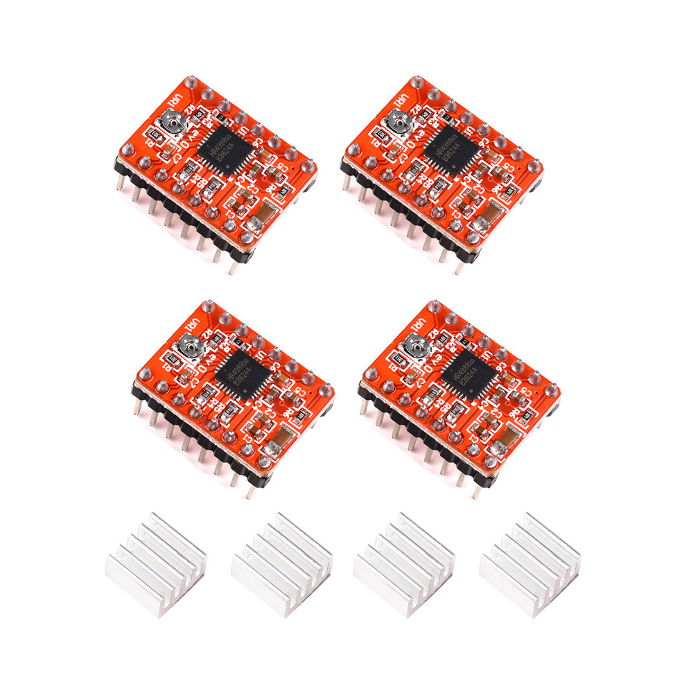 1pc/4pcs Reprap Stepper Driver A4988 DRV8825 with Heatsink, 3D Printer Microstepping Motor Driver, 5 Selectable Step Modes