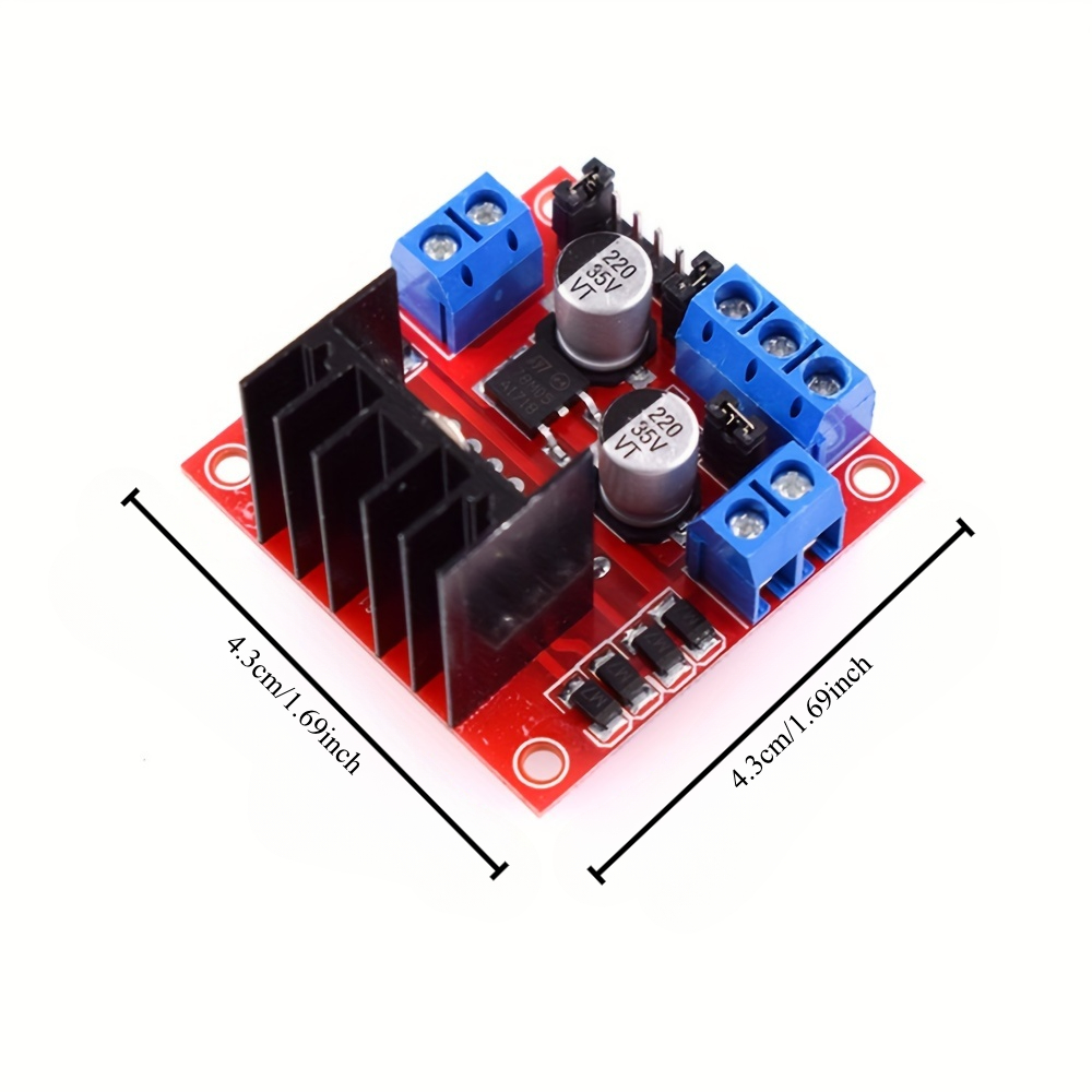 1PC/3PCS L298N Motor Driver Module with Jumper Wires, High Voltage High Current Dual H-Bridge Driver, Robot Programming, Smart Car, Compatible with Arduino Uno Mega2560, Raspberry Pi