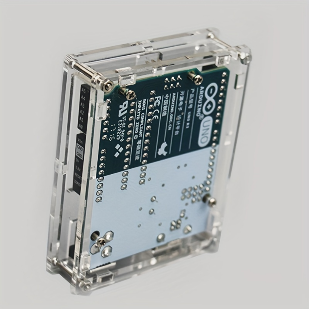 Arduino UNO R3 Case - Acrylic Enclosure, Injection-Molded Transparent Shell, ABS Mount, Ideal for Electronics Enthusiasts and Collectors