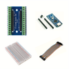 4 in 1 Mini Nano V3.0 ATmega328P for Arduino Micro Controller Board Module with 10pcsDupont Line and 1pc 400-Point Board + Nano V3.0 Expansion I/O Shield Board Breakout Screw Terminal Adapter