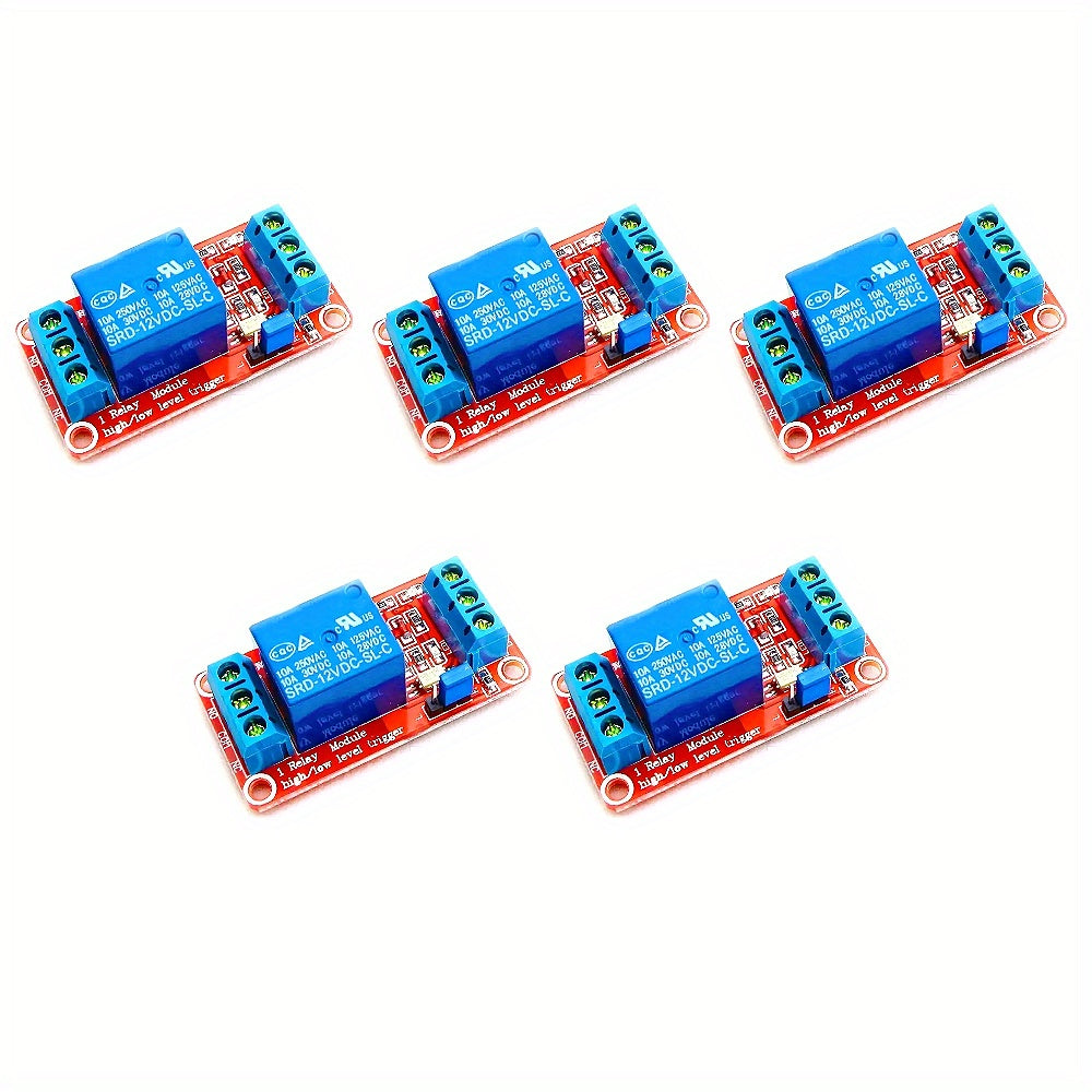 3/5pcs 5V/12V Relay Module 1 Channel Relay Board with Opto-Isolated High or Low Level Trigger for Raspberry Pi and Arduino