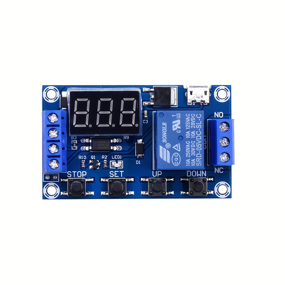 6-30V Adjustable Delay Timer Relay Module with Cycle Trigger Switch