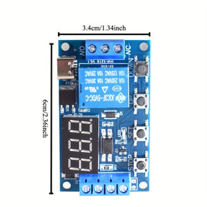 6-30V Adjustable Delay Timer Relay Module with Cycle Trigger Switch