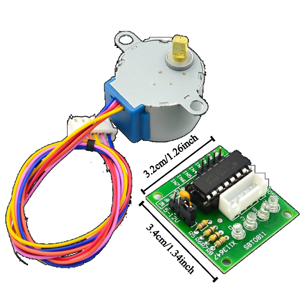 4/7pcs 28BYJ-48 DC 5V Stepper Motor with ULN2003 Driver Test Module Board, Including 400/830-Hole Breadboard and 1pc/2pcs10cm M-to-F Dupont Wires, Compatible with Arduino, Raspberry Pi, ESP32, Perfect for Smart Car and Robot Programming Project