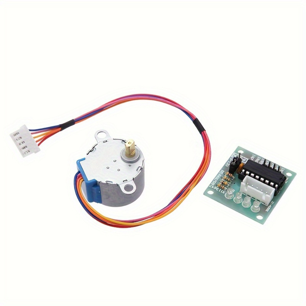 4/7pcs 28BYJ-48 DC 5V Stepper Motor with ULN2003 Driver Test Module Board, Including 400/830-Hole Breadboard and 1pc/2pcs10cm M-to-F Dupont Wires, Compatible with Arduino, Raspberry Pi, ESP32, Perfect for Smart Car and Robot Programming Project