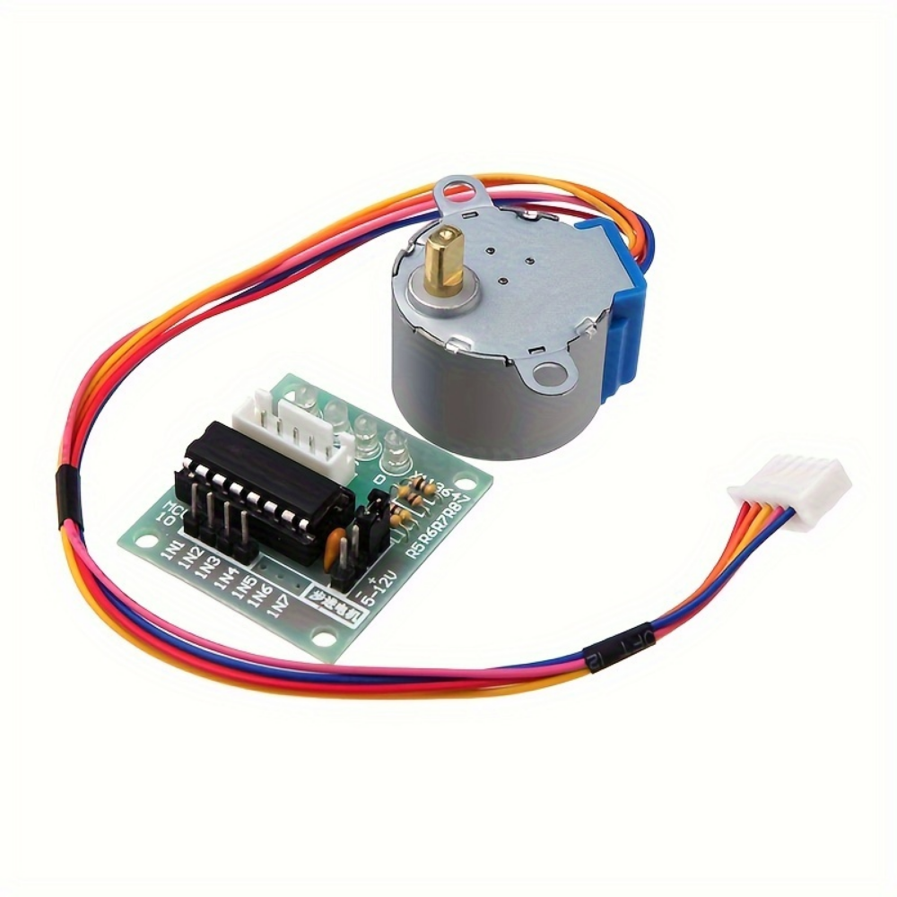 4/7pcs 28BYJ-48 DC 5V Stepper Motor with ULN2003 Driver Test Module Board, Including 400/830-Hole Breadboard and 1pc/2pcs10cm M-to-F Dupont Wires, Compatible with Arduino, Raspberry Pi, ESP32, Perfect for Smart Car and Robot Programming Project