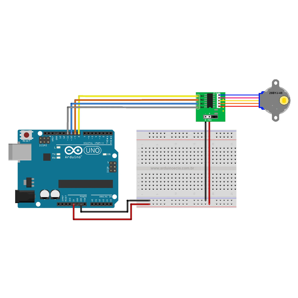 4/7pcs 28BYJ-48 DC 5V Stepper Motor with ULN2003 Driver Test Module Board, Including 400/830-Hole Breadboard and 1pc/2pcs10cm M-to-F Dupont Wires, Compatible with Arduino, Raspberry Pi, ESP32, Perfect for Smart Car and Robot Programming Project